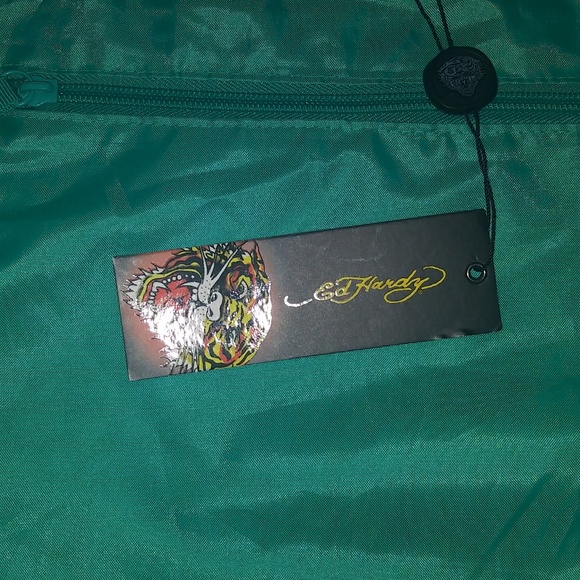 Ed Hardy Turquoise Blue Flower Heart bag - Picture 6 of 7